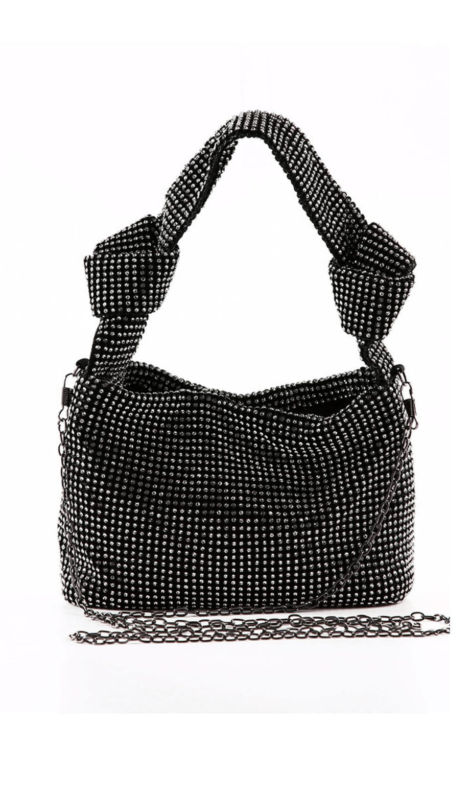 KRISTALLHANDTASCHE - SCHWARZ
