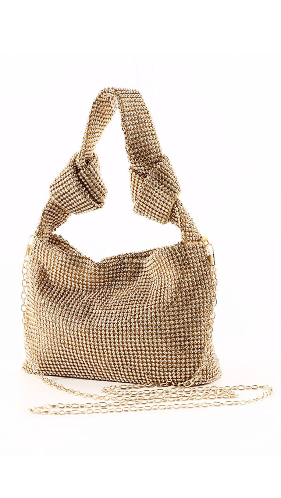 BORSA A MANO CON CRISTALLI - NERA