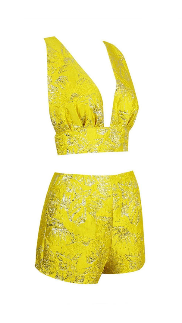 AIIZIE JACQUARD TWO PIECE SET IN YELLOW - product image