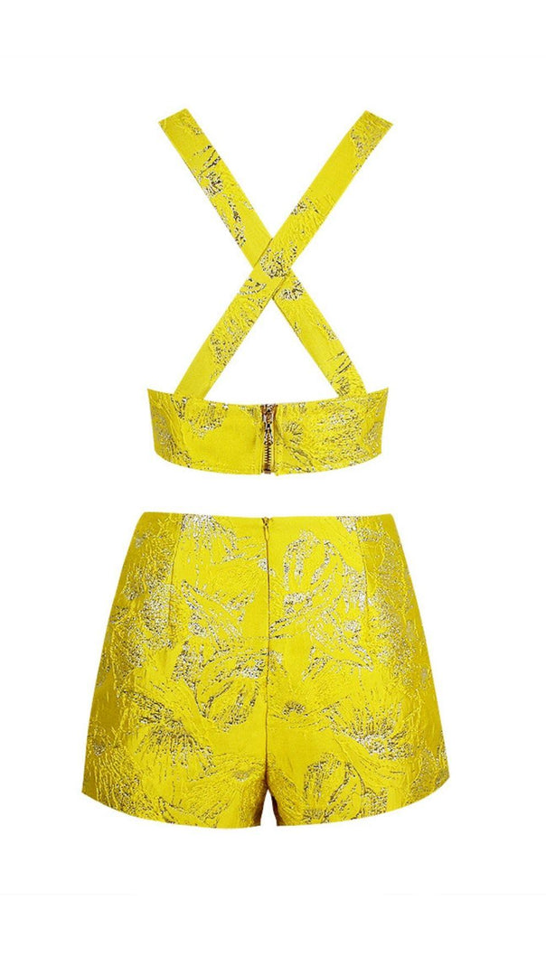 AIIZIE JACQUARD TWO PIECE SET IN YELLOW - product image