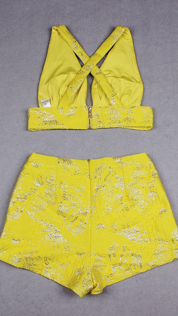 AIIZIE JACQUARD TWO PIECE SET IN YELLOW - product image