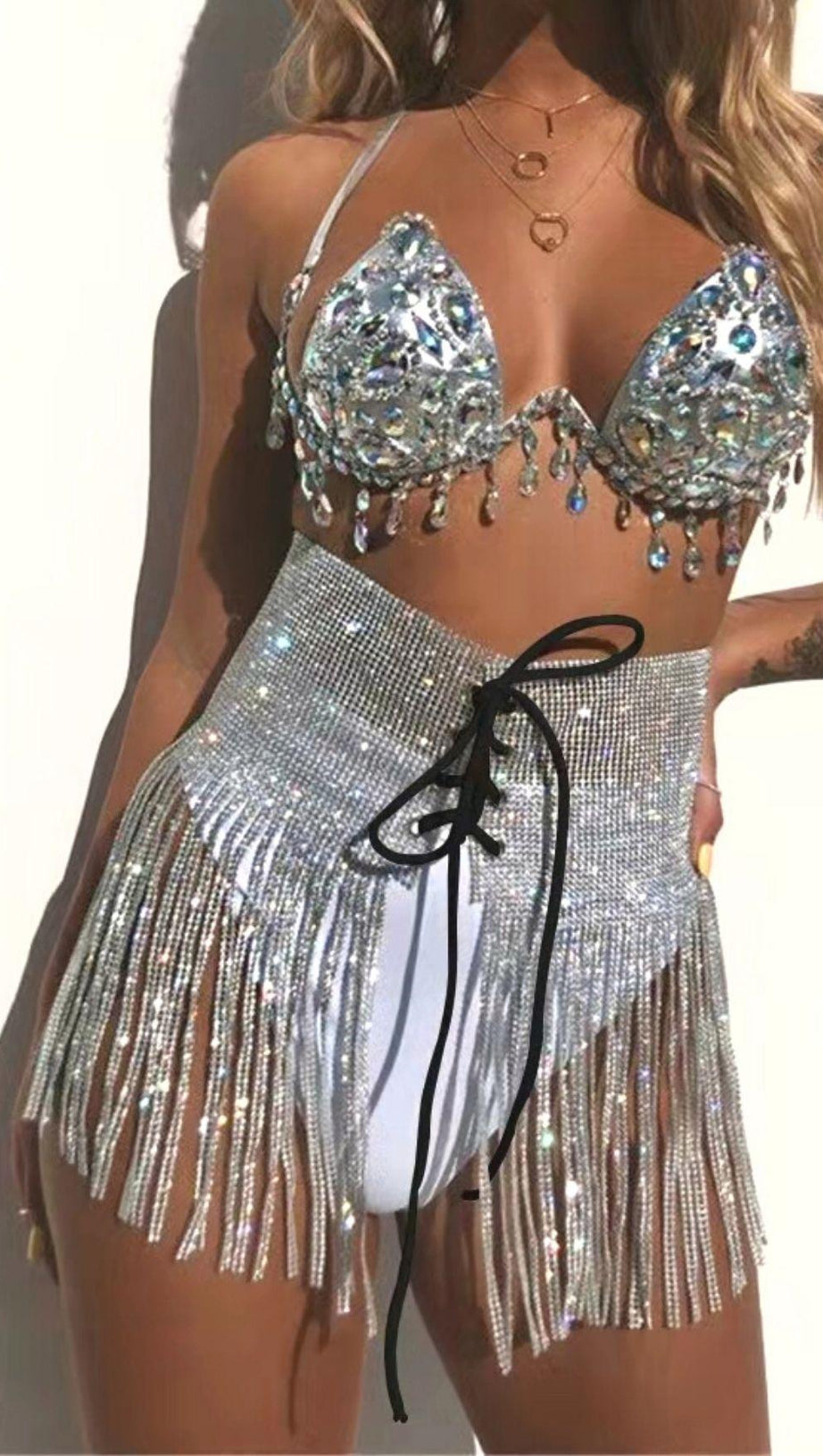 SEQUIN CRYSTAL MINI SKIRT