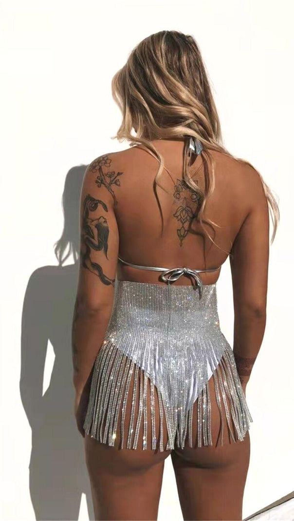 AIIZIE SEQUIN CRYSTAL MINI SKIRT - product image