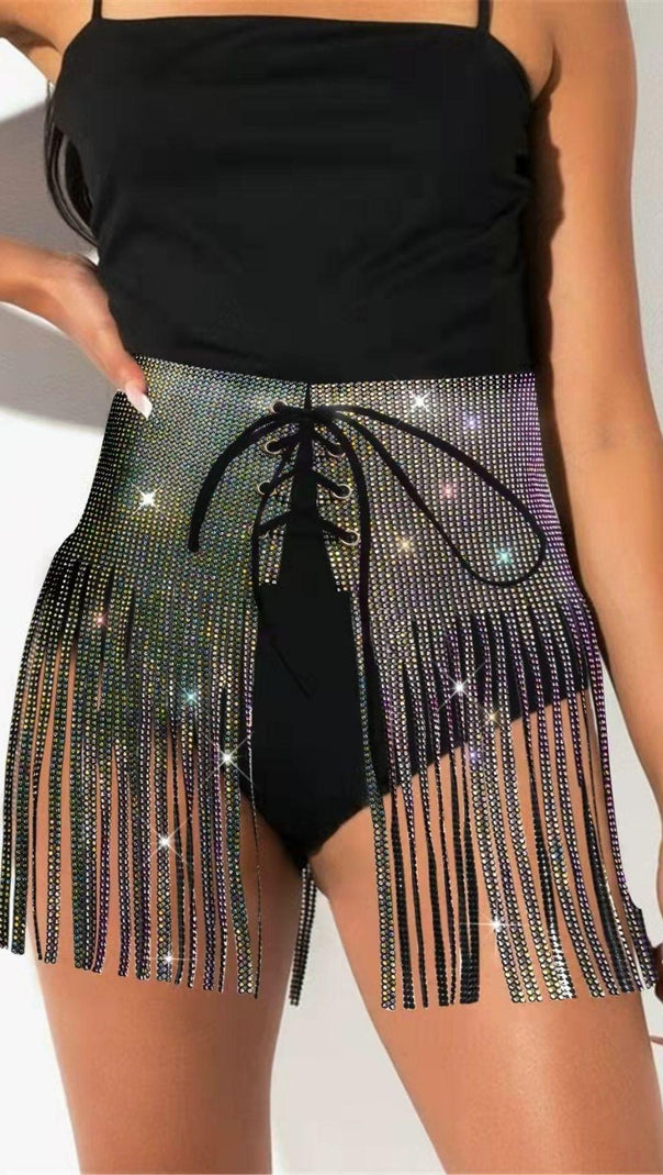 AIIZIE SEQUIN CRYSTAL MINI SKIRT - product image
