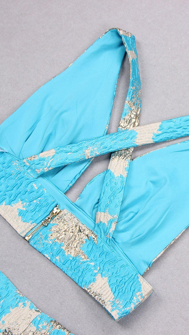 Jacquard Two Piece Set in Yellow
