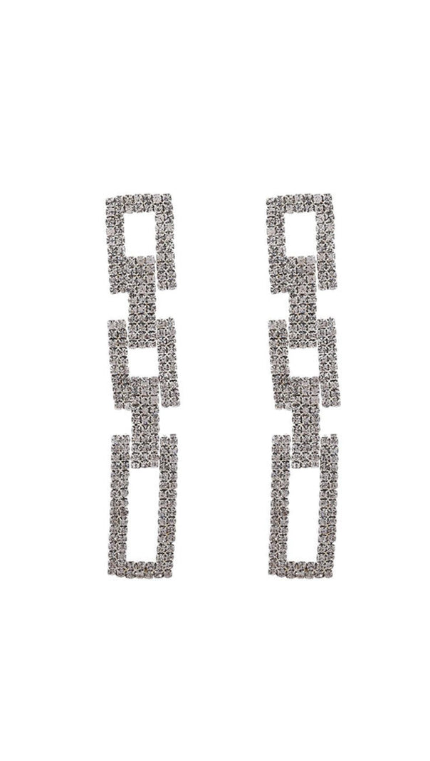 AIIZIE SILVER DIAMANTE CHAIN DROP EARRINGS - product image