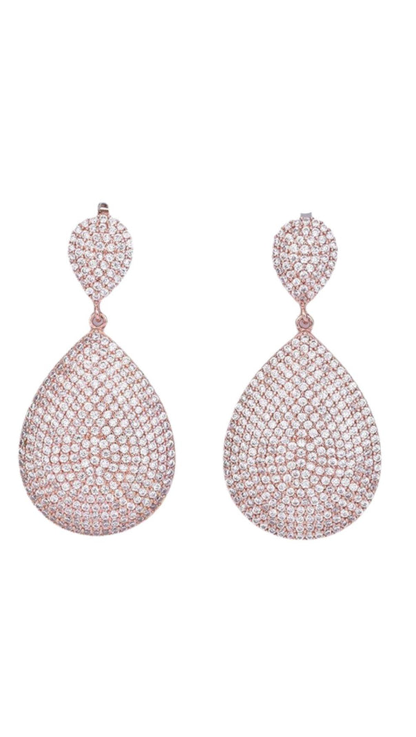 AIIZIE GOLD DIAMANTE STATEMENT TEARDROP EARRINGS - product image