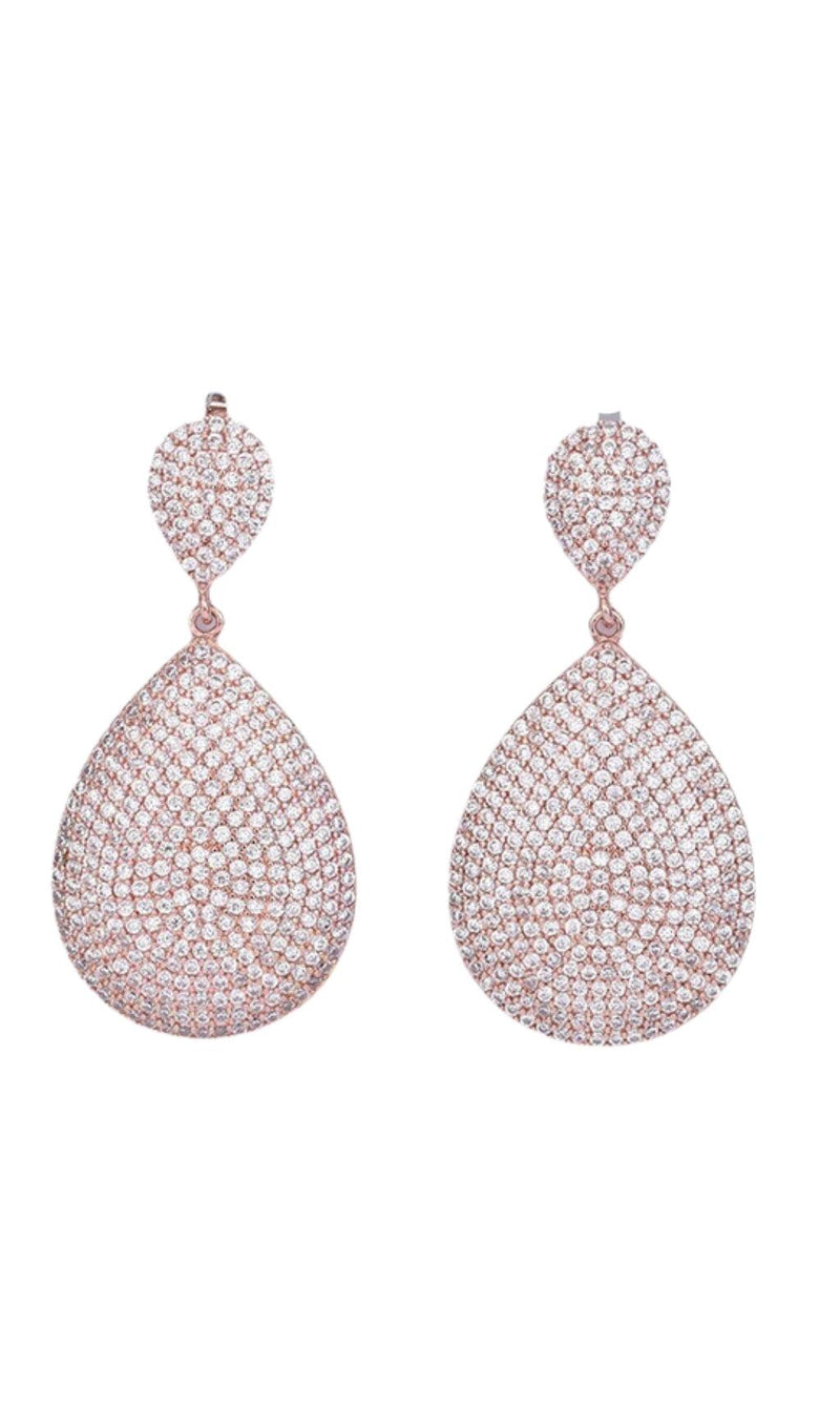 GOLD DIAMANTE STATEMENT TEARDROP EARRINGS