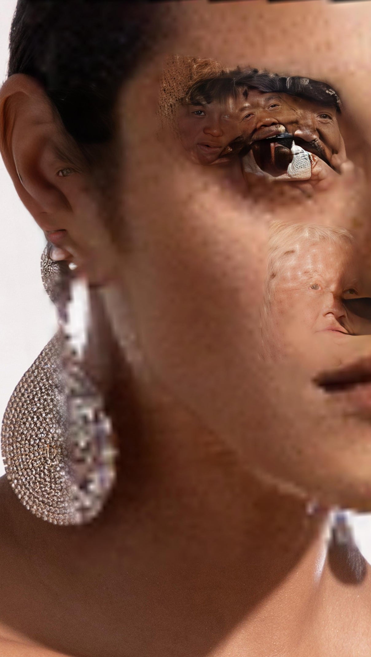 AIIZIE GOLD DIAMANTE STATEMENT TEARDROP EARRINGS - product image