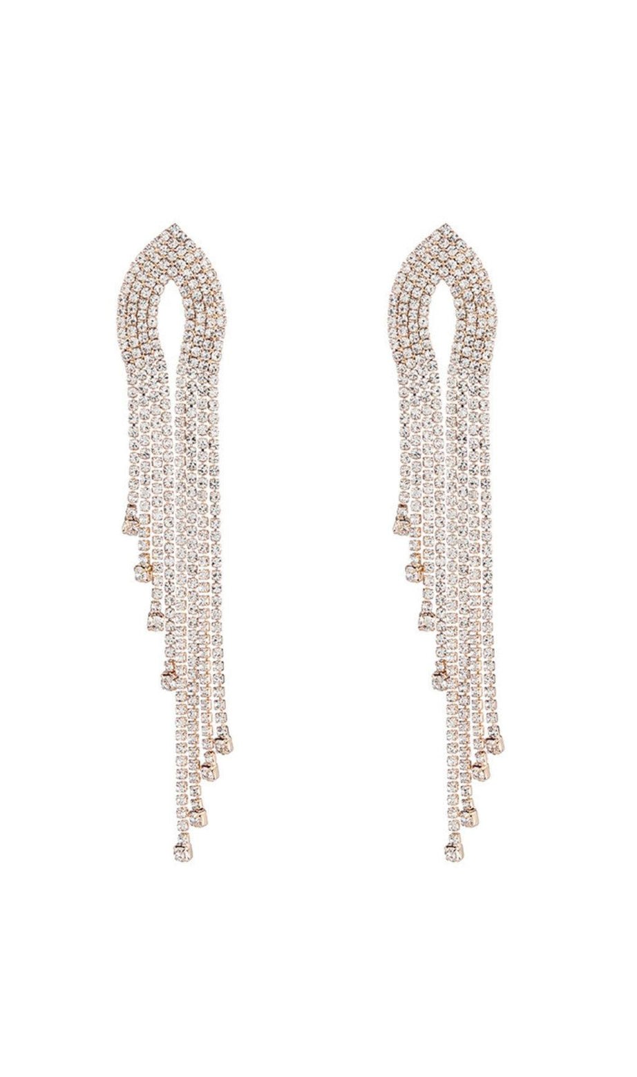 SILVER DIAMANTE TASSEL EARRINGS