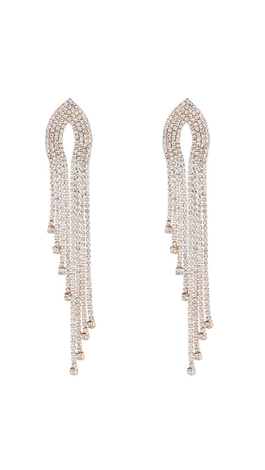 SILVER DIAMANTE TASSEL EARRINGS