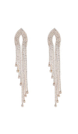 SILVER DIAMANTE TASSEL EARRINGS