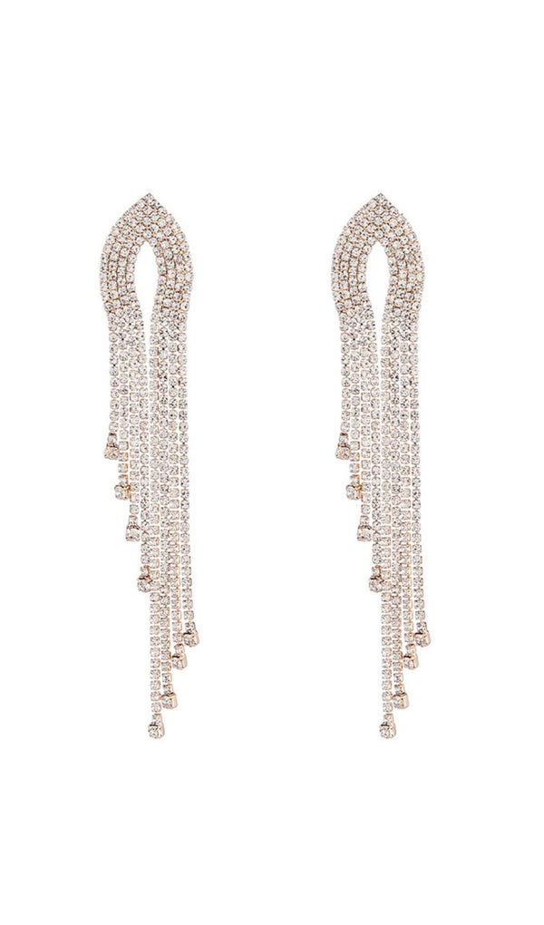 SILVER DIAMANTE TASSEL EARRINGS