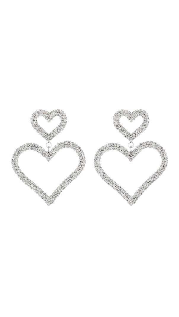 AIIZIE GOLD DIAMANTE HEART SHAPE DROP EARRINGS - product image