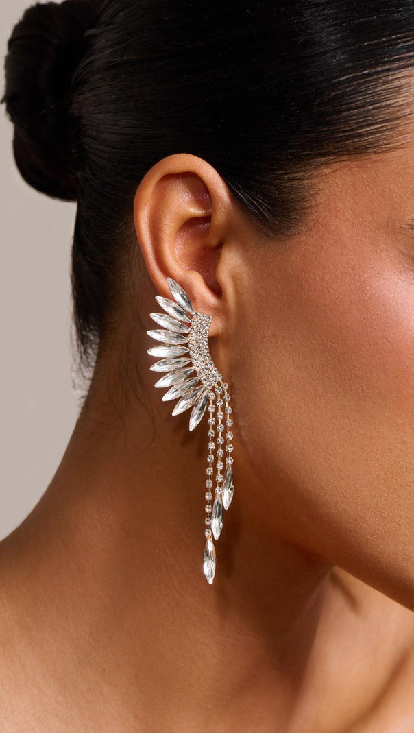 AIIZIE SILVER TIERED DROP EARRINGS - product image
