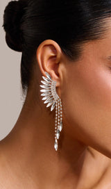 SILVER TIERED DROP EARRINGS