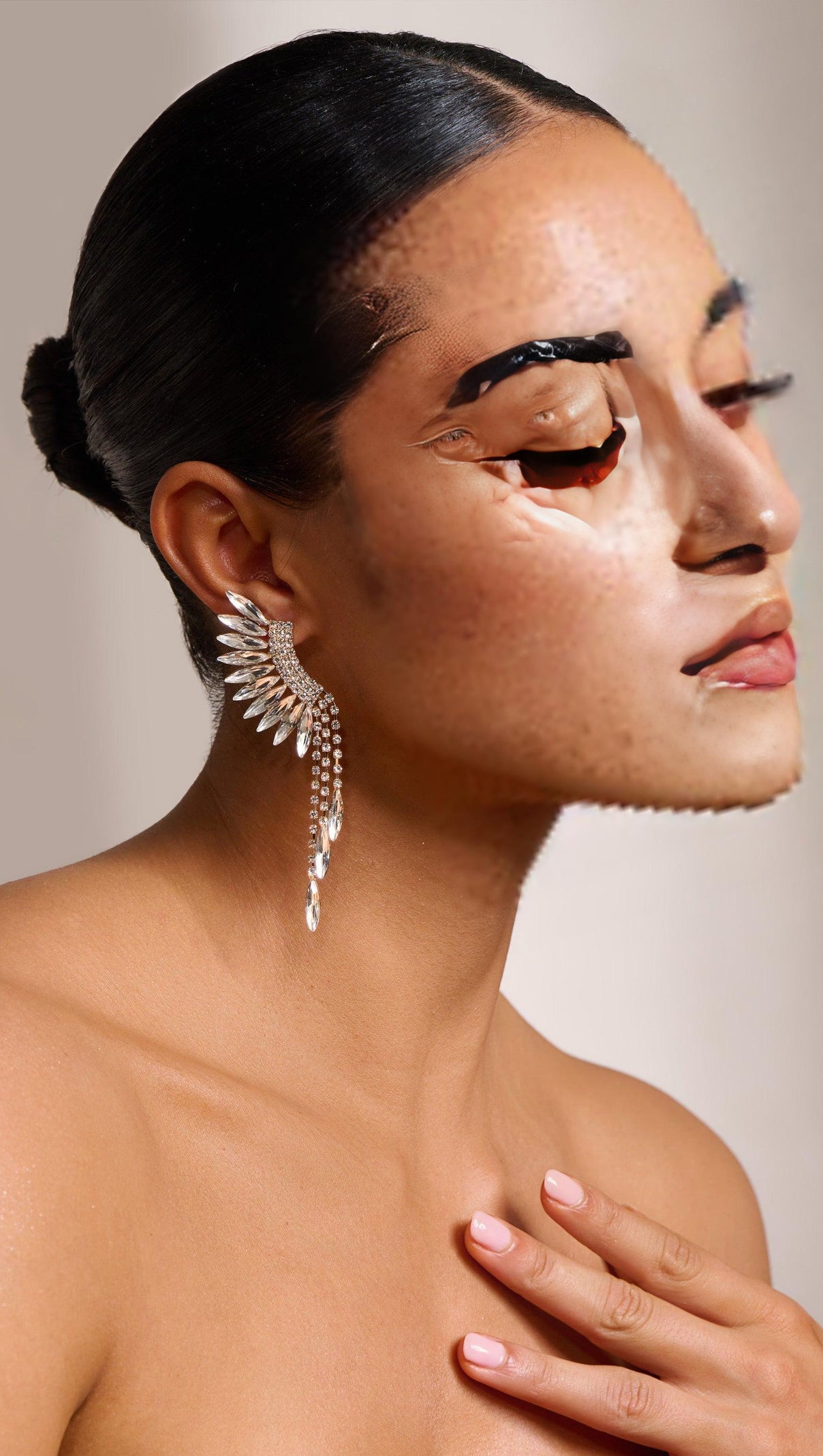 AIIZIE SILVER TIERED DROP EARRINGS - product image