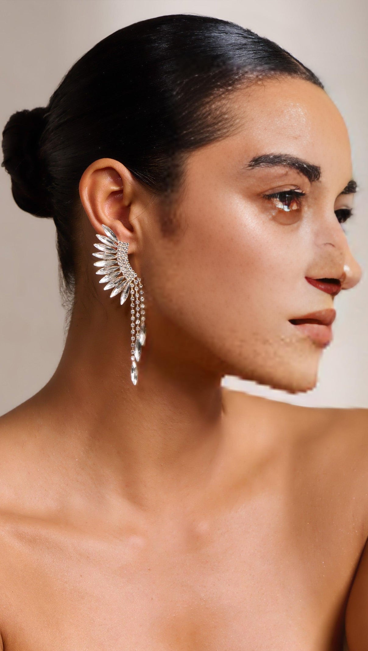 AIIZIE SILVER TIERED DROP EARRINGS - product image