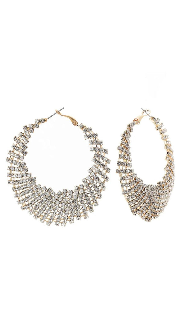 AIIZIE GOLD DIAMANTE HOOP EARRINGS - product image