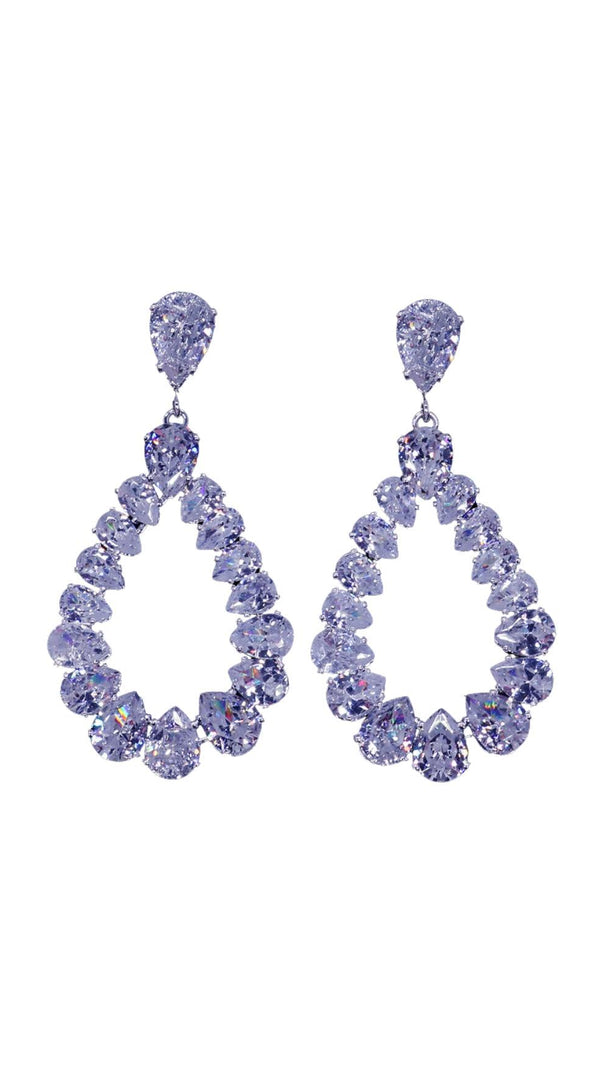 AIIZIE SILVER DIAMANTE TEARDROP EARRINGS - product image