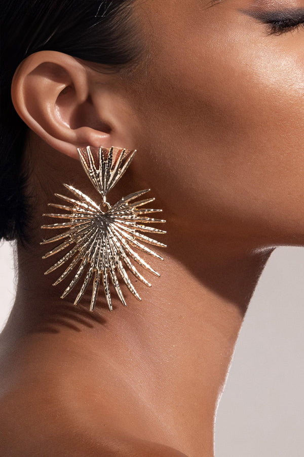 GOLD STARBURST DROP EARRINGS