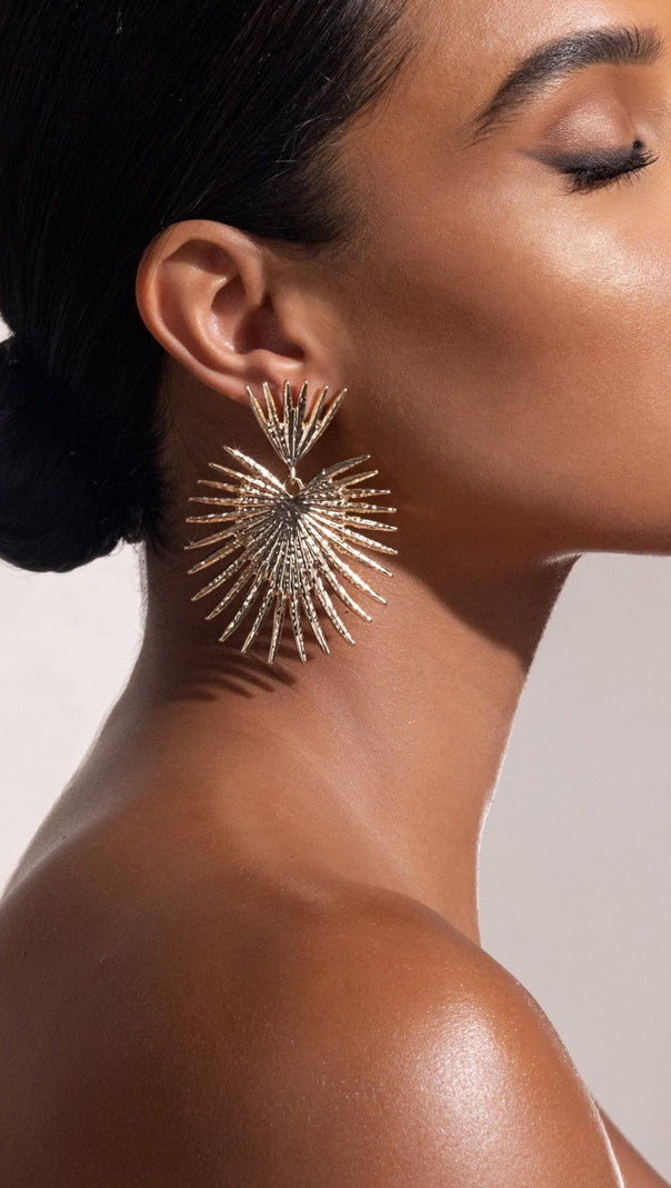 AIIZIE GOLD STARBURST DROP EARRINGS - product image