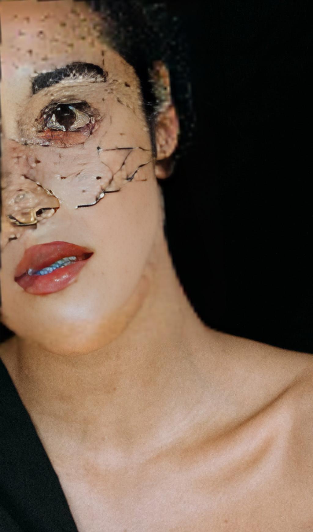 DREIFACHROSETTE MIT SCHLEIER IN SCHWARZ