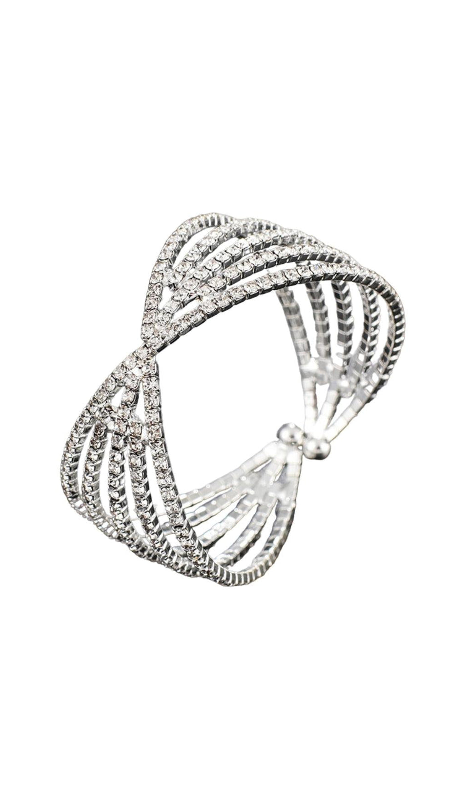 Silbernes Manschettenarmband mit Strass