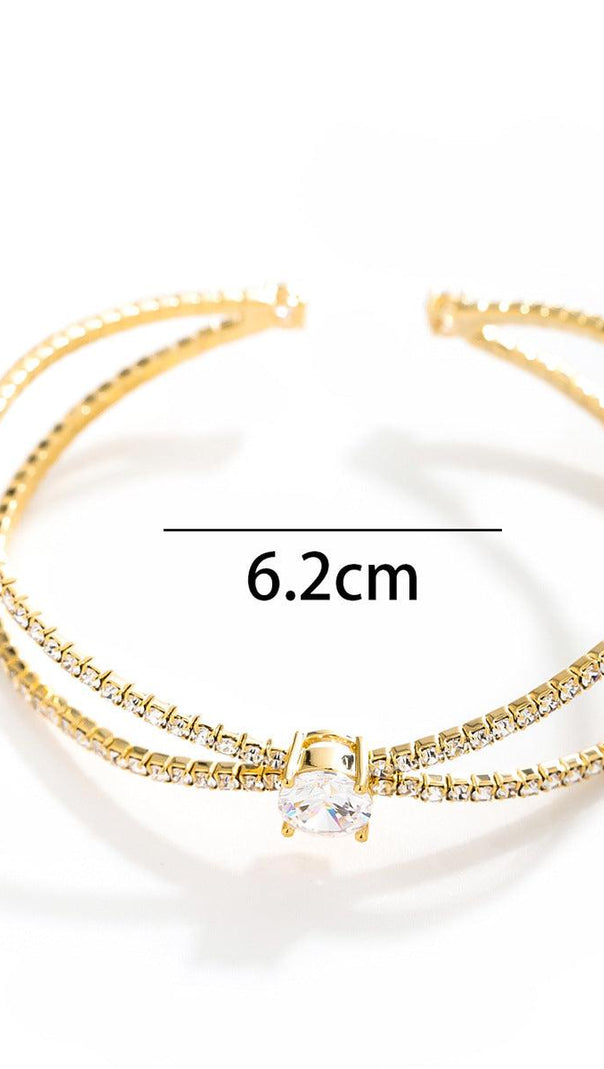 AIIZIE GOLD DIAMANTE PENDANT CUFF BRACELET - product image