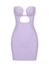 Zander Strapless Cutout Bandage Dress In Lilac