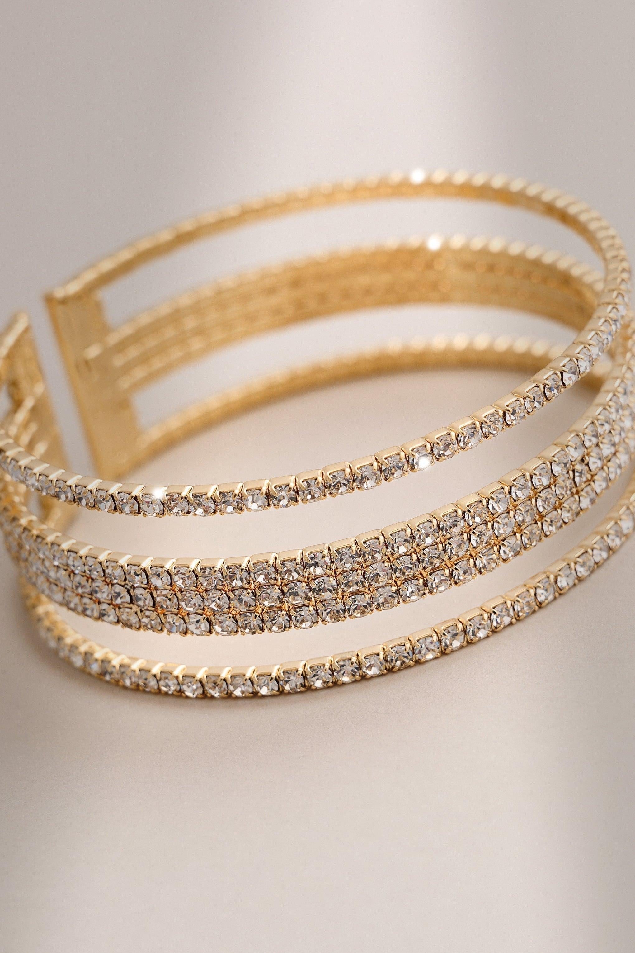 GOLDENES, MEHRLAGIGES DIAMANTENARMBAND