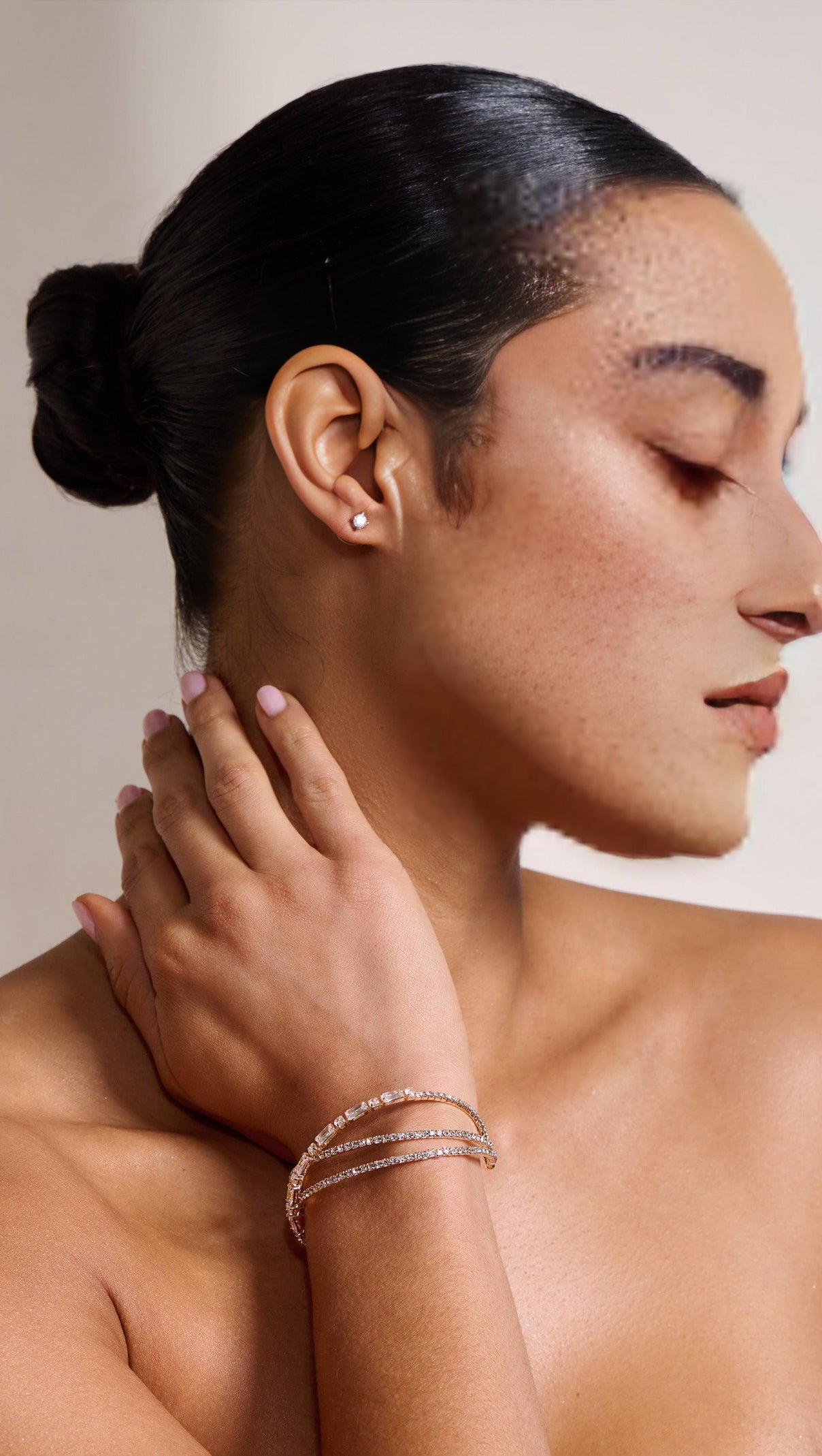 AIIZIE GOLD MULTI LAYERED DIAMANTE BRACELE - product image