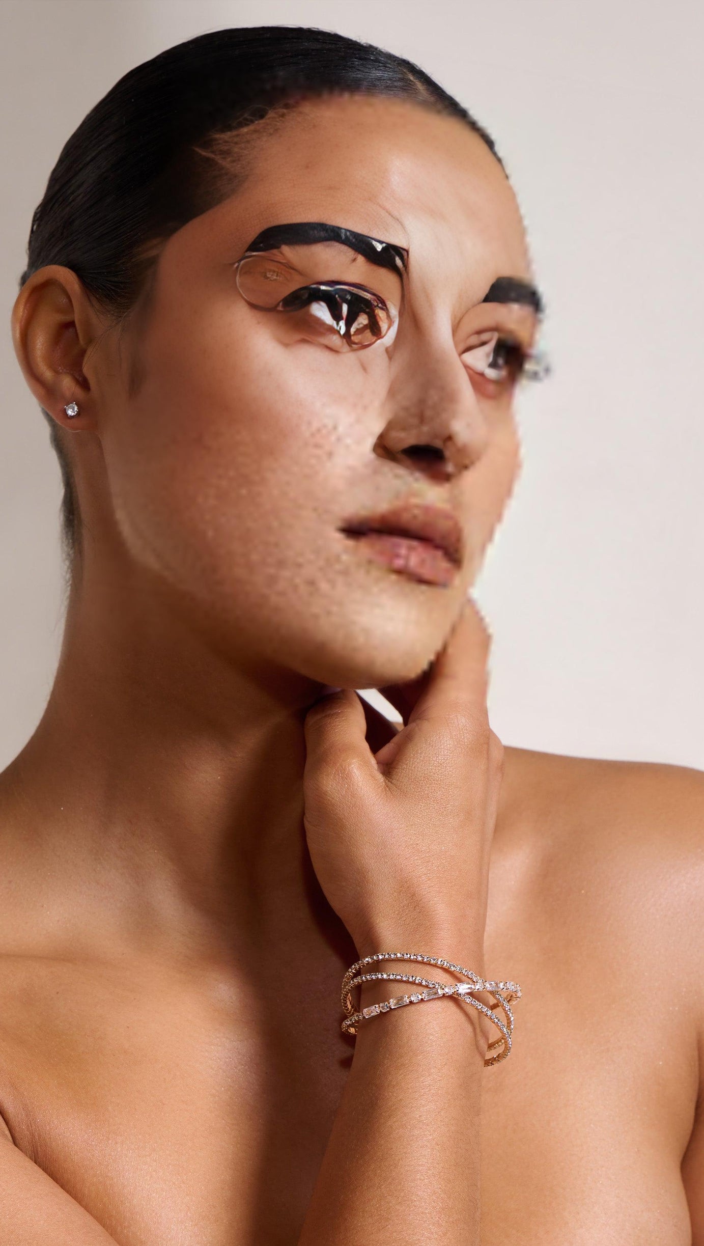 GOLDENES MEHRLAGIGES DIAMANTENARMBAND