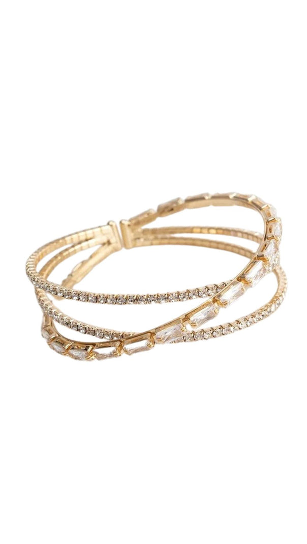 AIIZIE GOLD MULTI LAYERED DIAMANTE BRACELE - product image