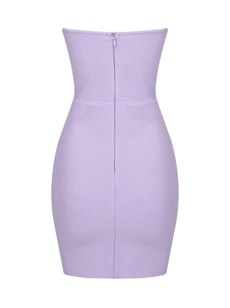 Zander Strapless Cutout Bandage Dress In Lilac