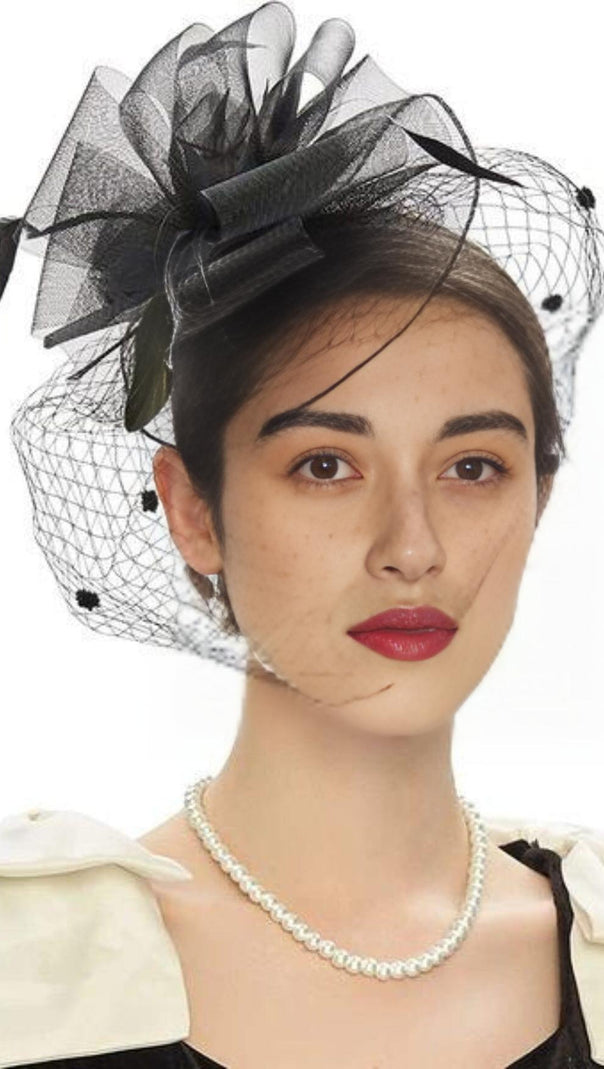 AIIZIE COCKTAIL HATS MESH HATS WITH VEIL - product image