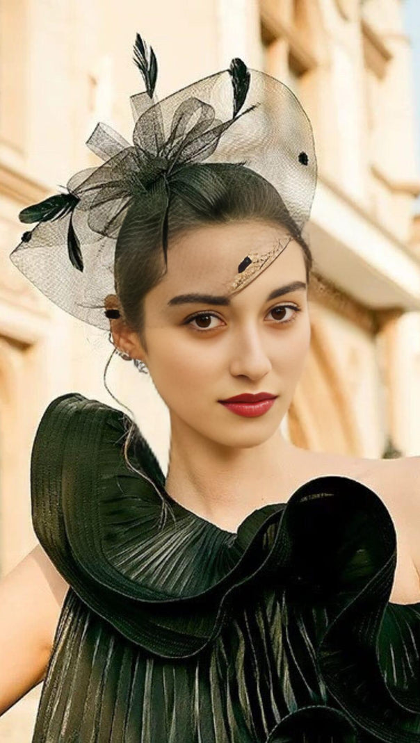 AIIZIE RETRO HEMP YARN FEATHER FASCINATORS - product image