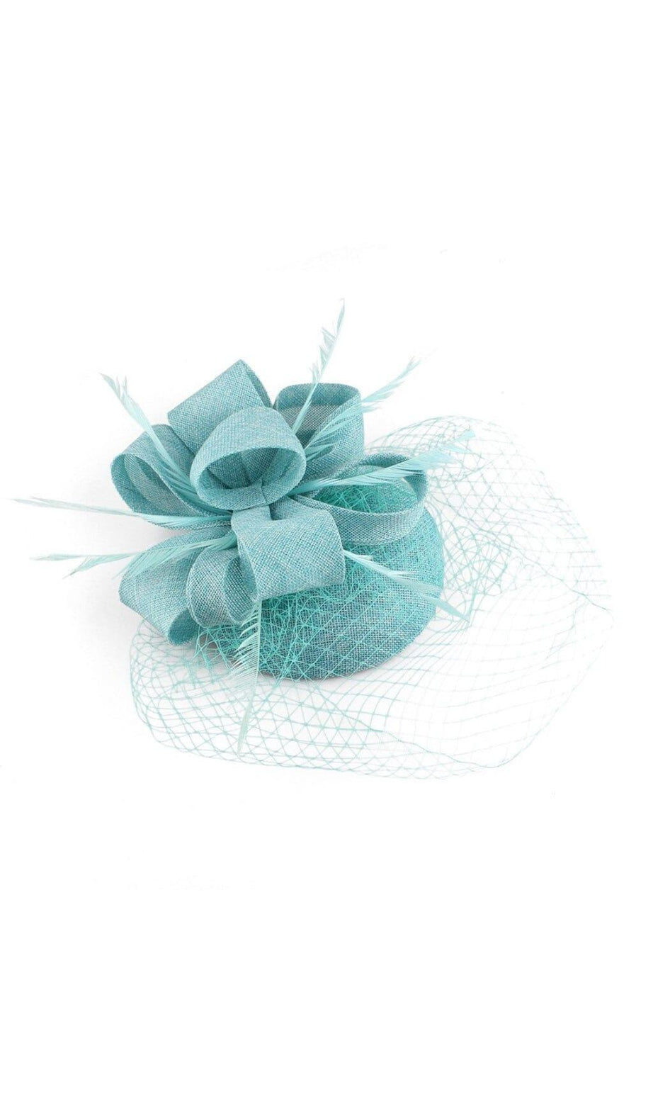 FASCINATOR CON VELO TURCHESE