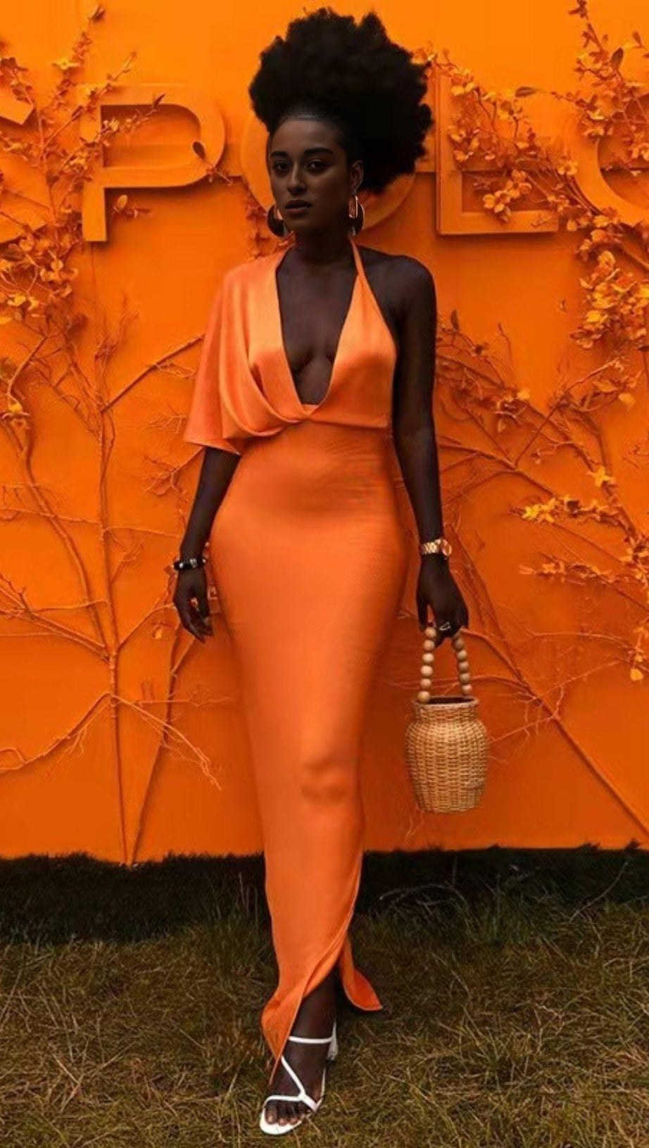 BANDAGE MAXI DRESS IN ORANGE
