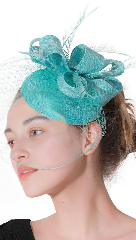TURQUOISE VEIL FASCINATORS