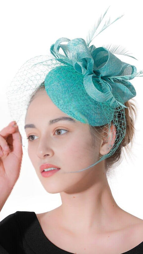 TURQUOISE VEIL FASCINATORS