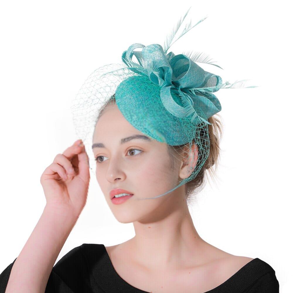 AIIZIE TURQUOISE VEIL FASCINATORS - product image
