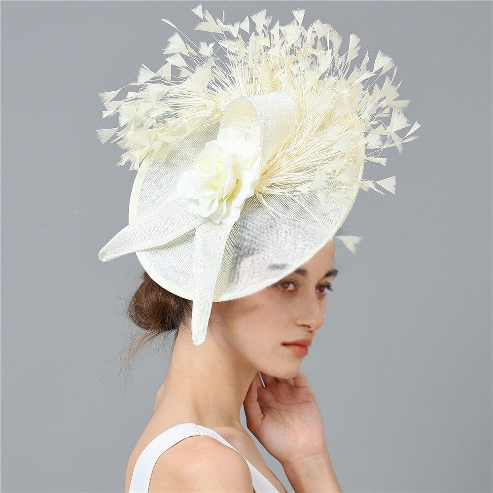 AIIZIE CREAM ELEGANT FEATHER FASCINATORS - product image