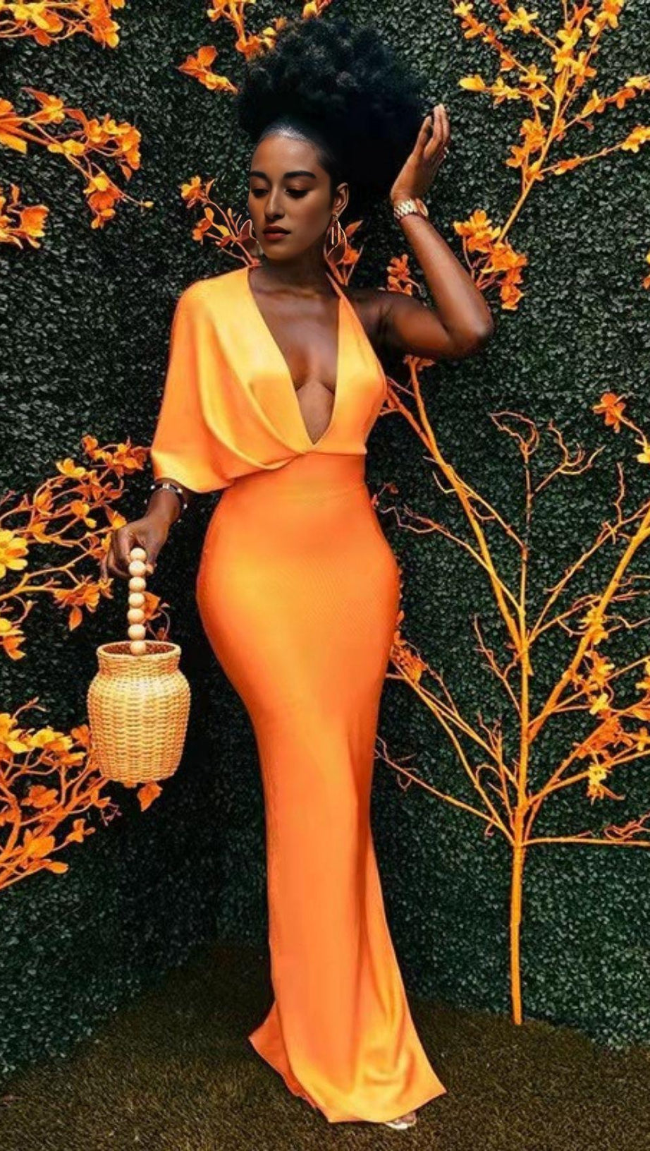 BANDAGE MAXI DRESS IN ORANGE