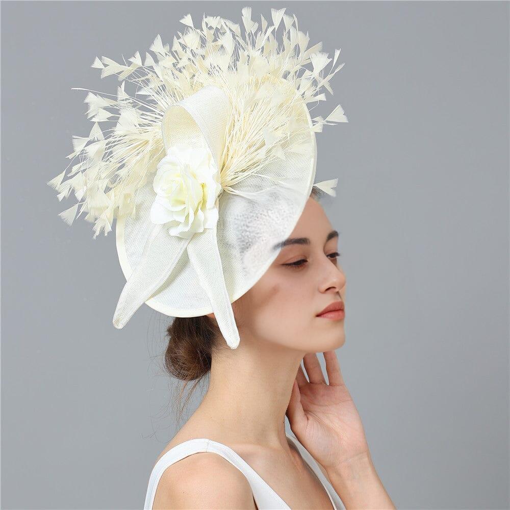 AIIZIE CREAM ELEGANT FEATHER FASCINATORS - product image