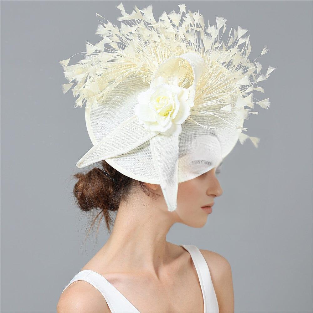 CREAM ELEGANT FEATHER FASCINATORS