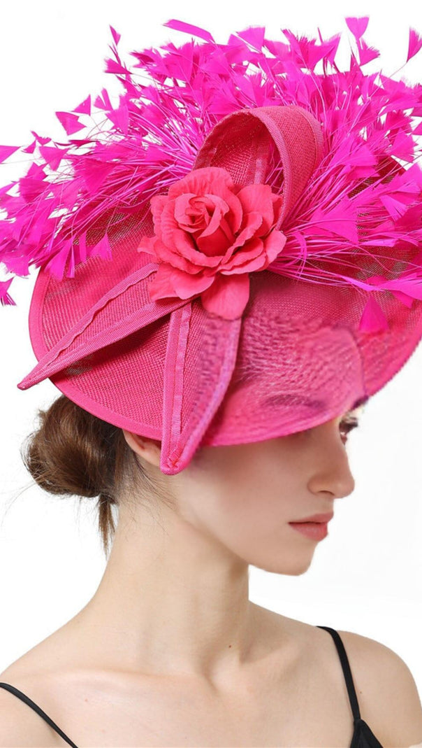 AIIZIE PINK ELEGANT FEATHER FASCINATORS - product image