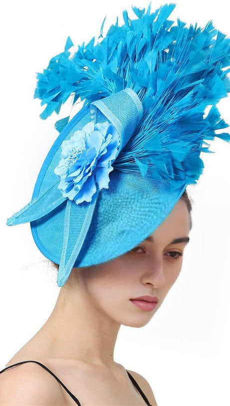 BLUE ELEGANT FEATHER FASCINATORS