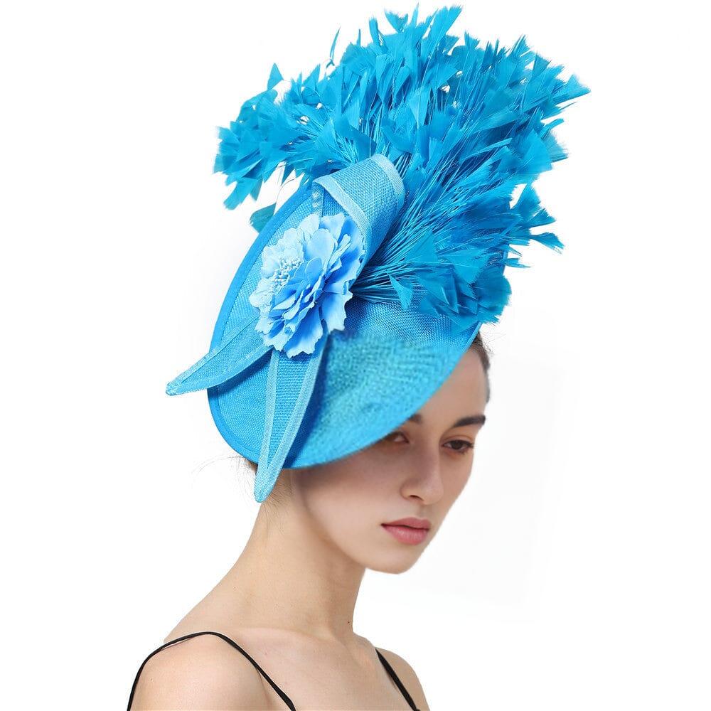 AIIZIE BLUE ELEGANT FEATHER FASCINATORS - product image