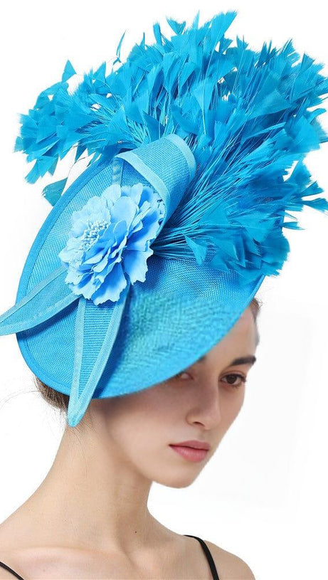 BLUE ELEGANT FEATHER FASCINATORS